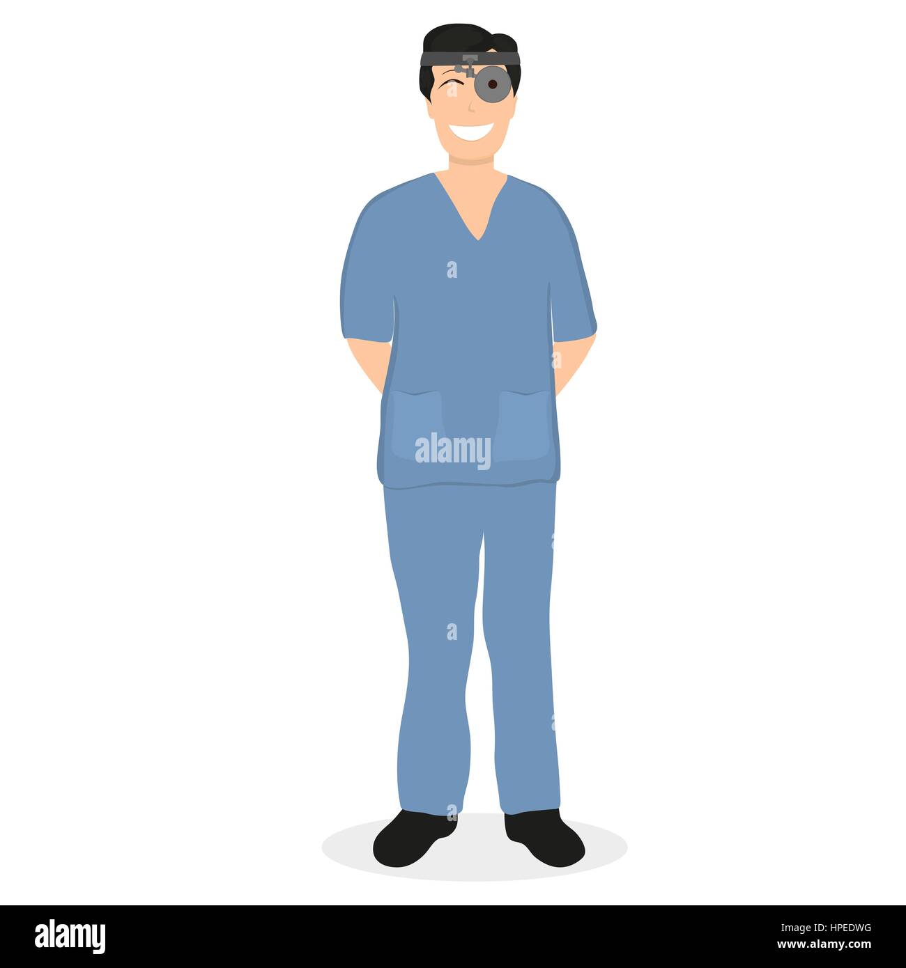 Doctor hombre ENT Hospital, diseño plano Ilustración del Vector