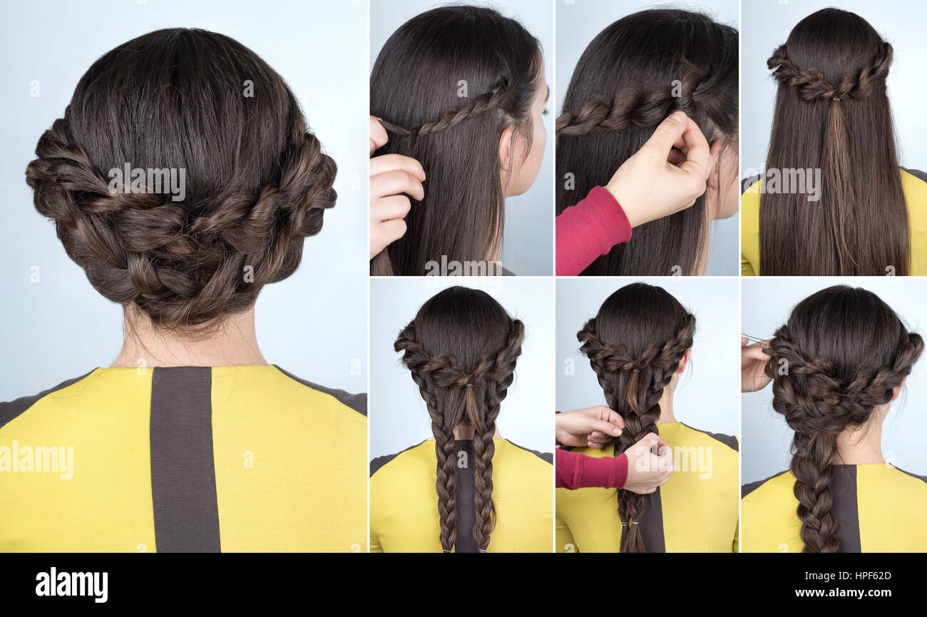 Simple hairstyle twisted plait tutorial fotografías e imágenes de alta  resolución - Alamy