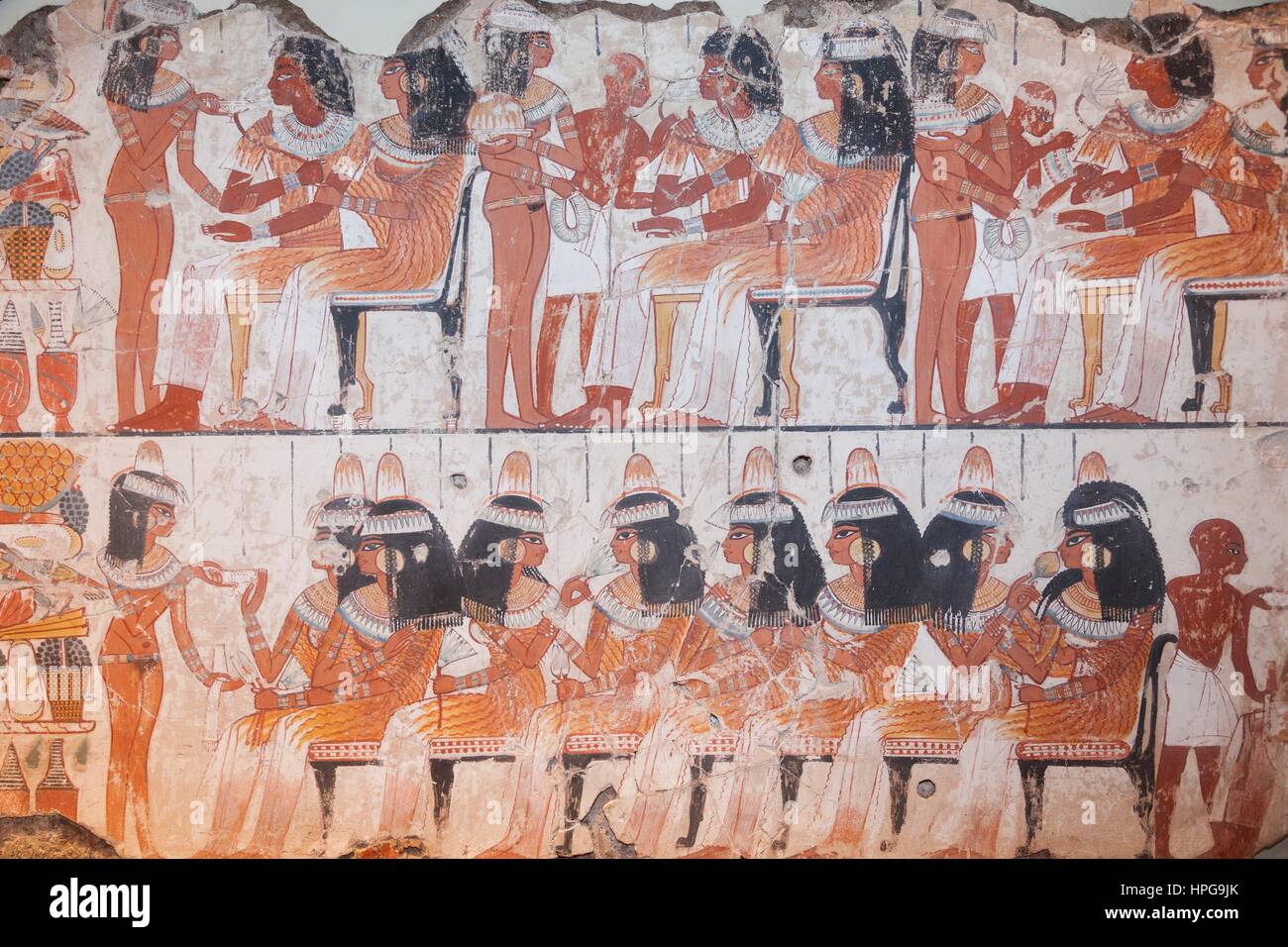 Inglaterra, Londres, el Museo Británico, la tumba de Nebamun, pintura