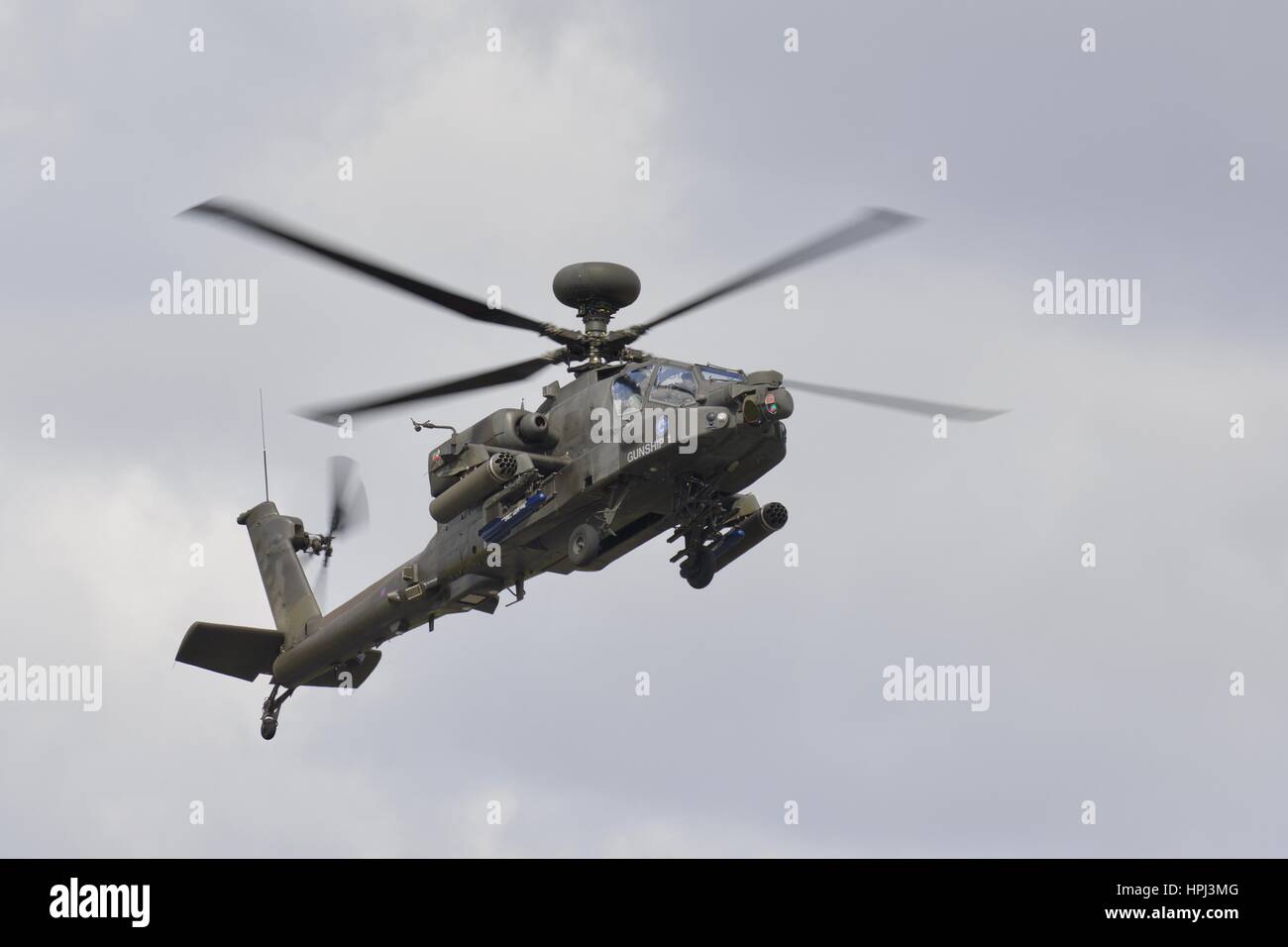 Army Air Corps Augusta helicópteros de ataque Apache AH1 Foto de stock