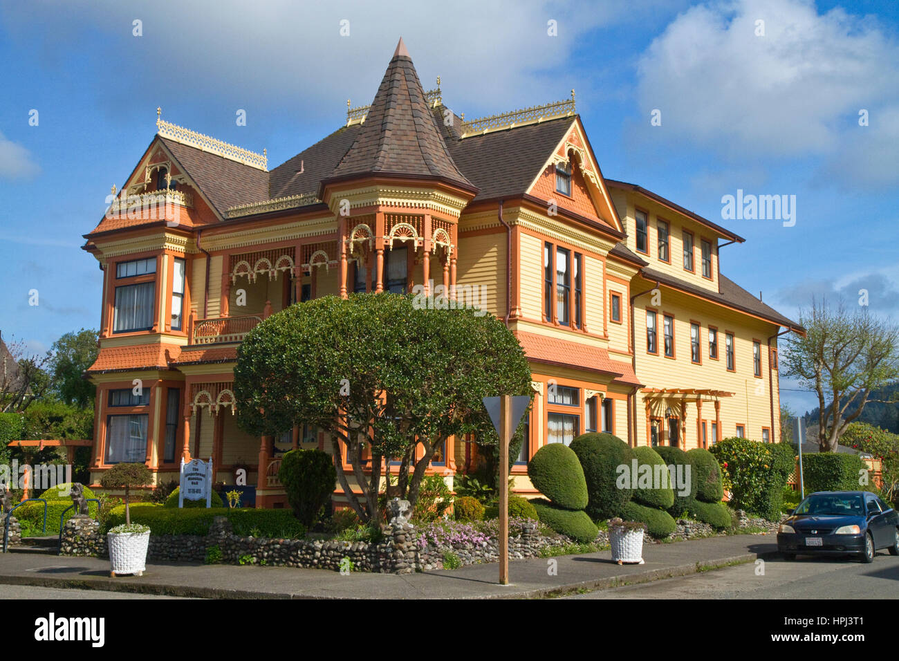 La arquitectura victoriana casa en Ferndale, California, USA. Foto de stock