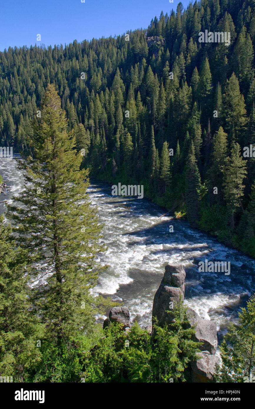 Henrys Fork del río Snake en el Bosque Nacional de Caribou-Targhee, Idaho, USA. Foto de stock