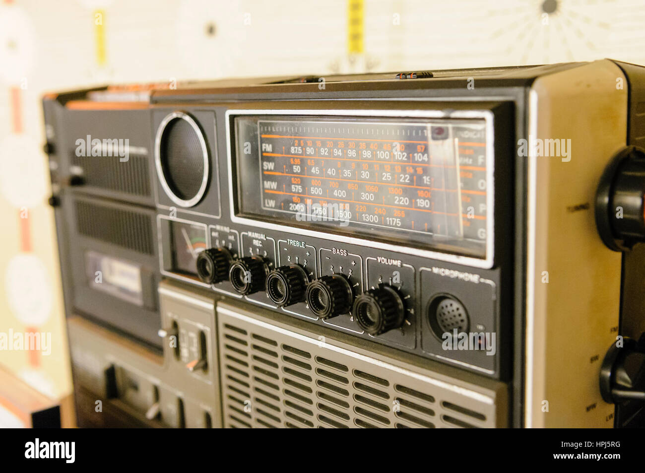 Radio Cassette desde el decenio de 1980. Foto de stock
