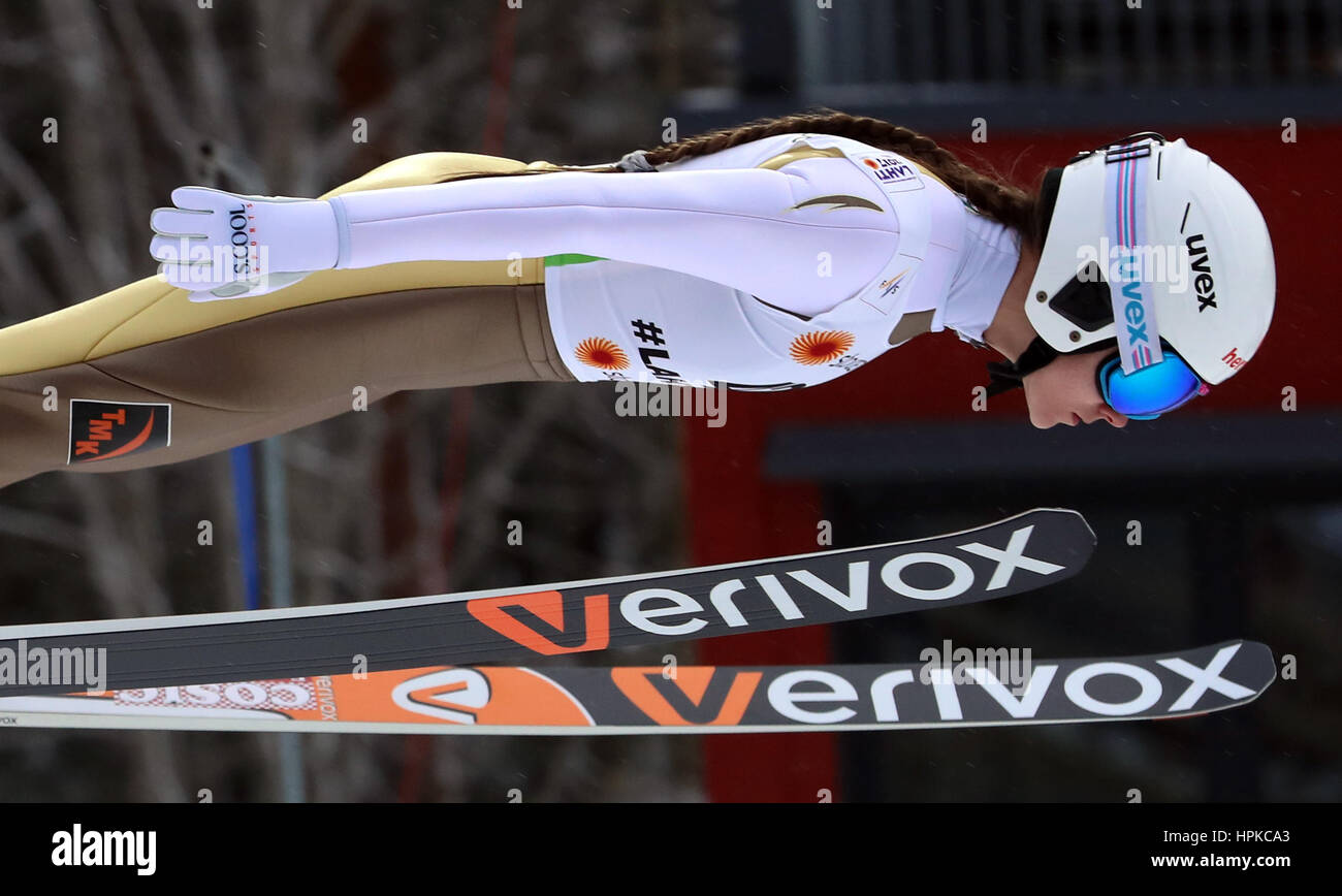 Lahti, Finlandia. 23 Feb, 2017. Un atleta ruso Irina Avvakumova en acción en el Campeonato Mundial de Esquí Nórdico de 2017 en Lahti, Finlandia, 23 de febrero de 2017. Foto: Karl-Josef Hildenbrand/dpa/Alamy Live News Foto de stock