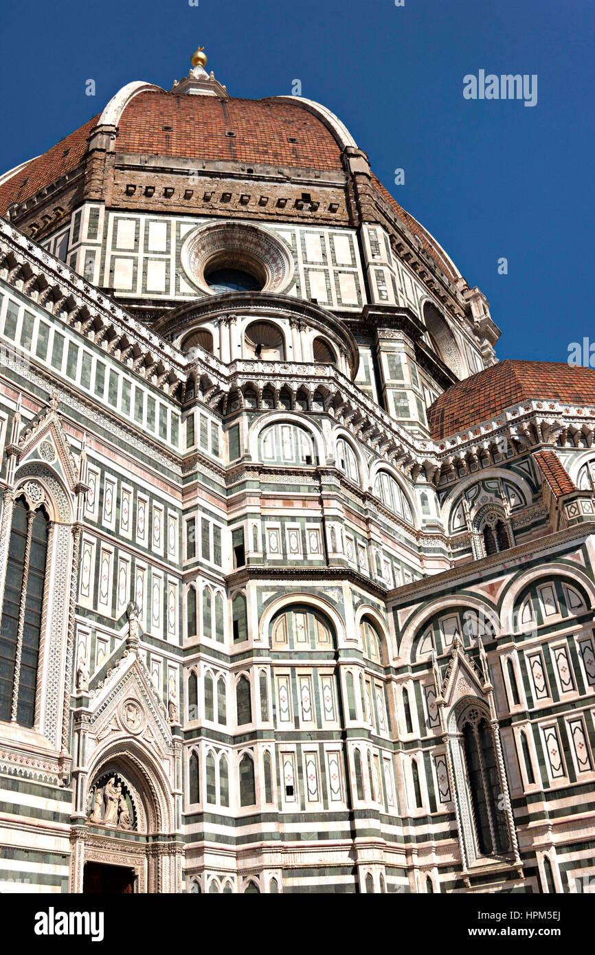 La Catedral de Florencia, el Duomo de Santa Maria del Fiore con la cúpula de Brunelleschi, Sitio del Patrimonio Mundial de la UNESCO, Florencia, Toscana, Italia, Europa Foto de stock