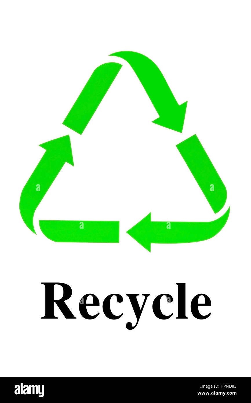 Signo de reciclaje para la conservación del medio ambiente Foto de stock