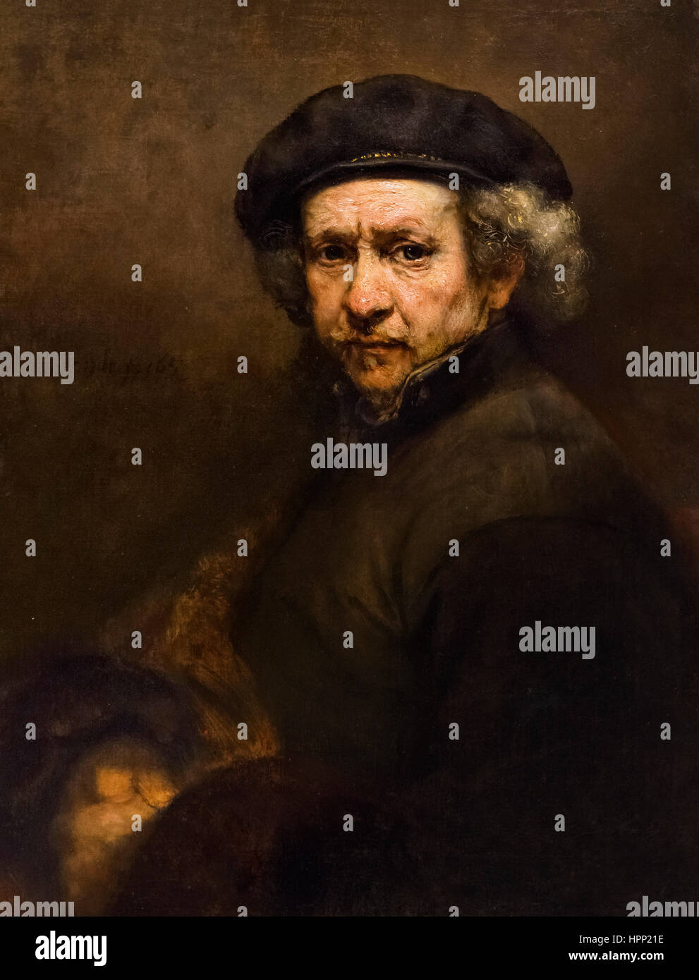 Rembrandt, autorretrato, óleo sobre lienzo, 1659 Foto de stock