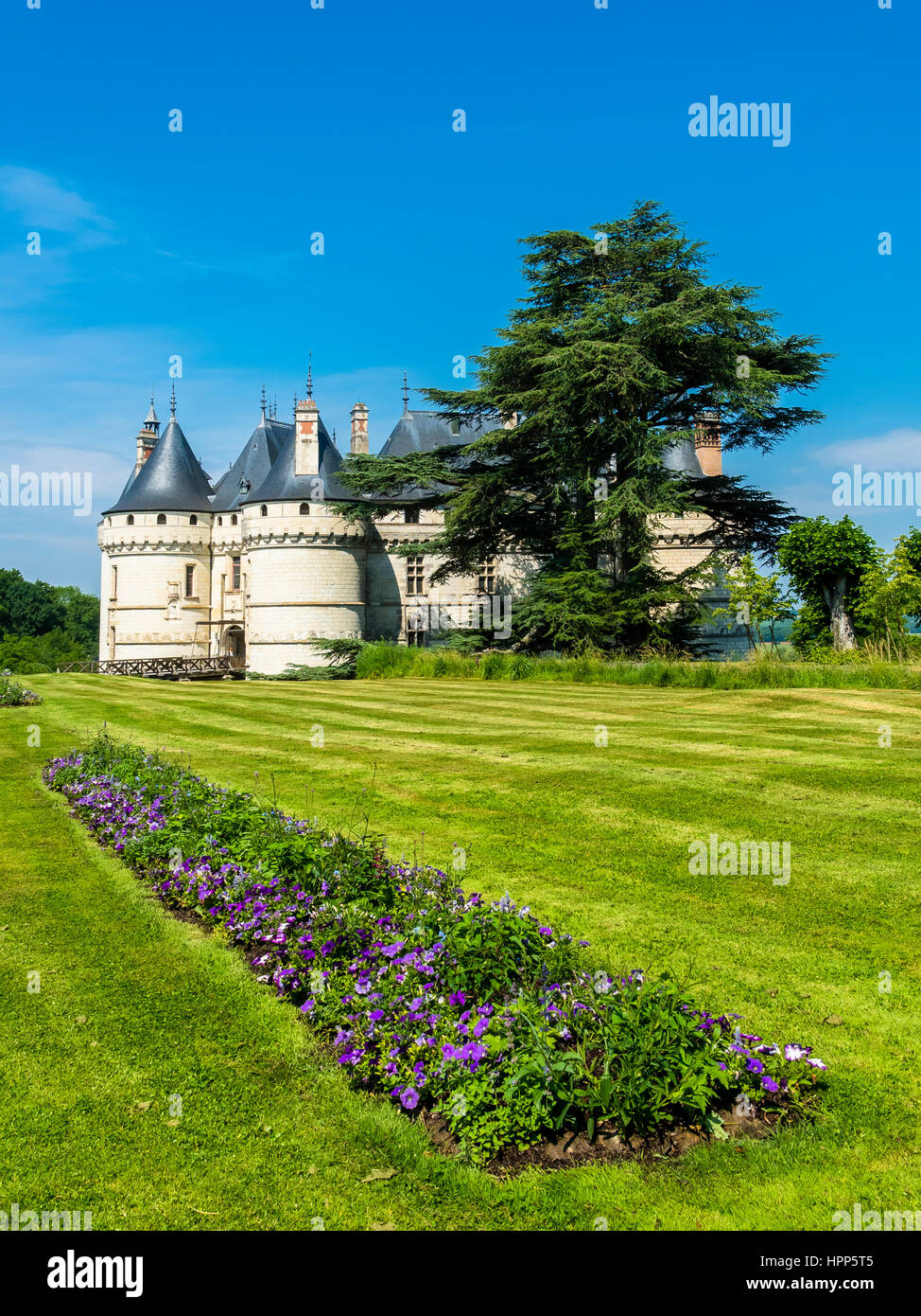 El castillo de Chaumont, Chateau de Chaumont, con jardines de Chaumont-sur-Loire, el departamento de Loir-et-Cher, Francia Foto de stock
