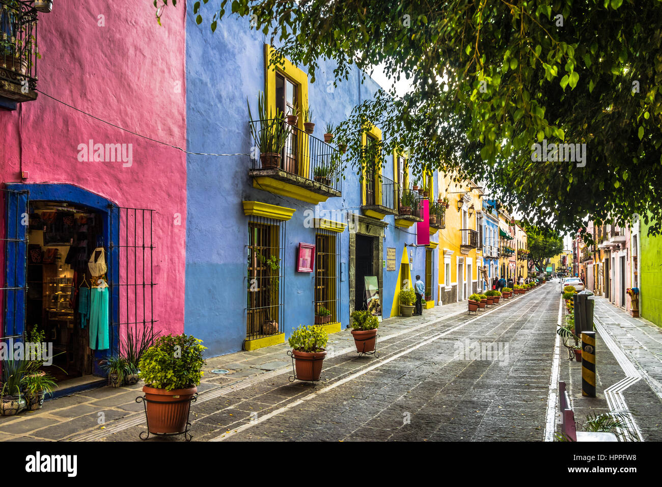 Callejon de los sapos - Puebla, México Foto de stock