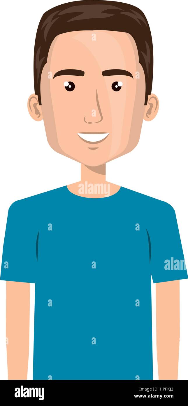 Caricatura de medio cuerpo hombre con peinado Imagen Vector de stock - Alamy