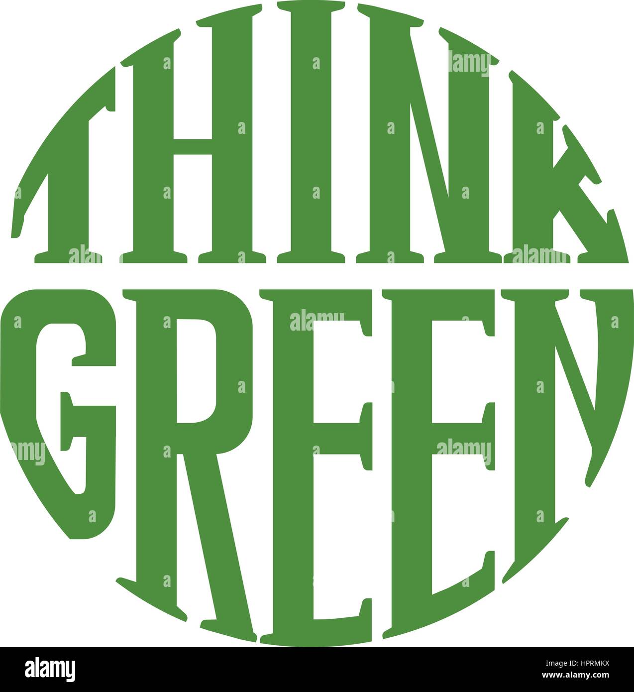 Think Green eco símbolo aislado en blanco, la ecología del vector logo