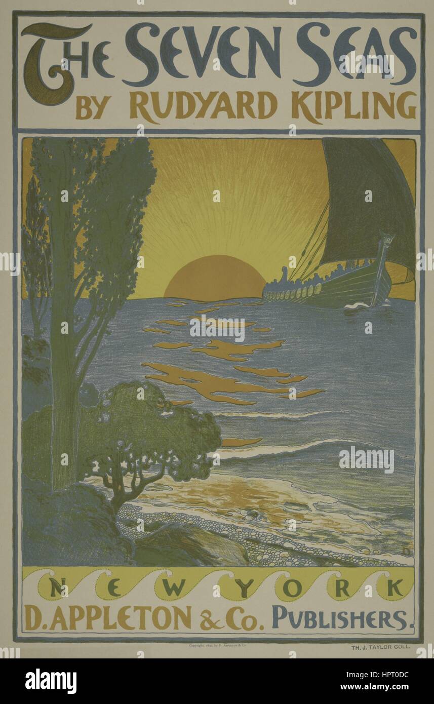 Fe ciega panel Peregrinación Cartel de publicidad "Los Siete Mares" por Rudyard Kipling, 1903. Desde la  Biblioteca Pública de Nueva York Fotografía de stock - Alamy