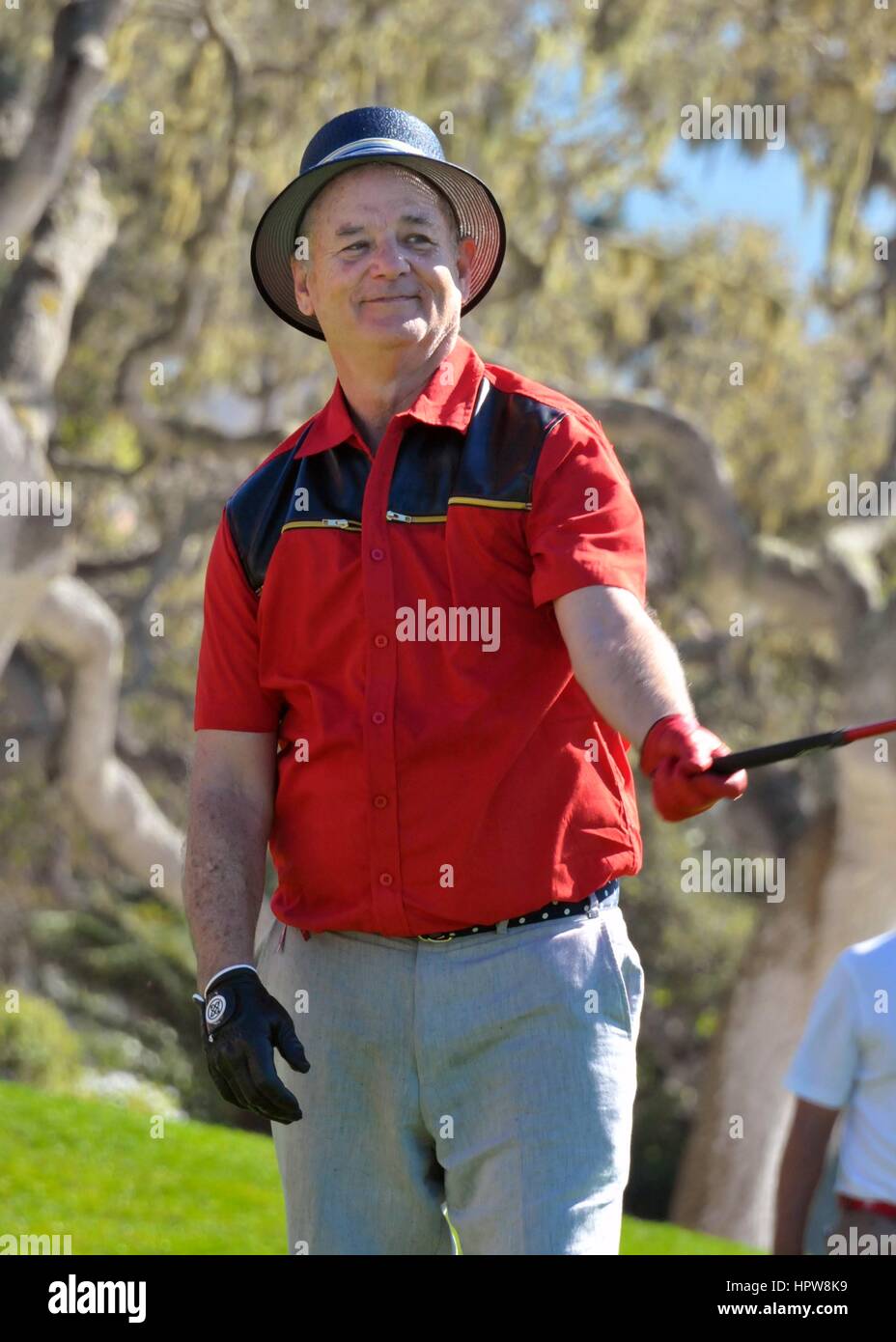 El actor y comediante Bill Murray durante el AT&T Pebble Beach Pro-Am del torneo de golf nacional Febrero 14, 2015 en Monterey, California. Foto de stock