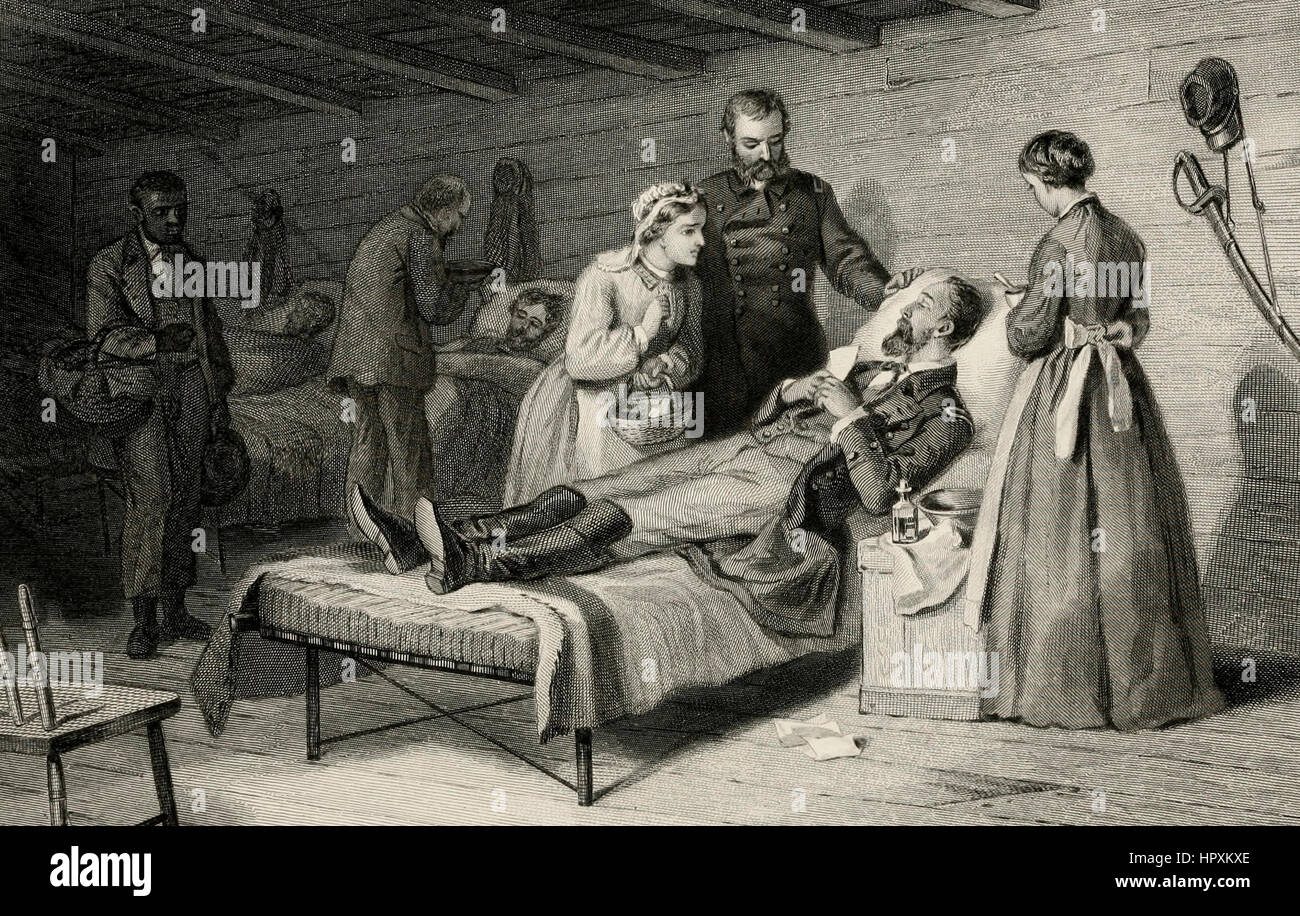 El soldado moribundo - La última carta de casa. Foto de stock