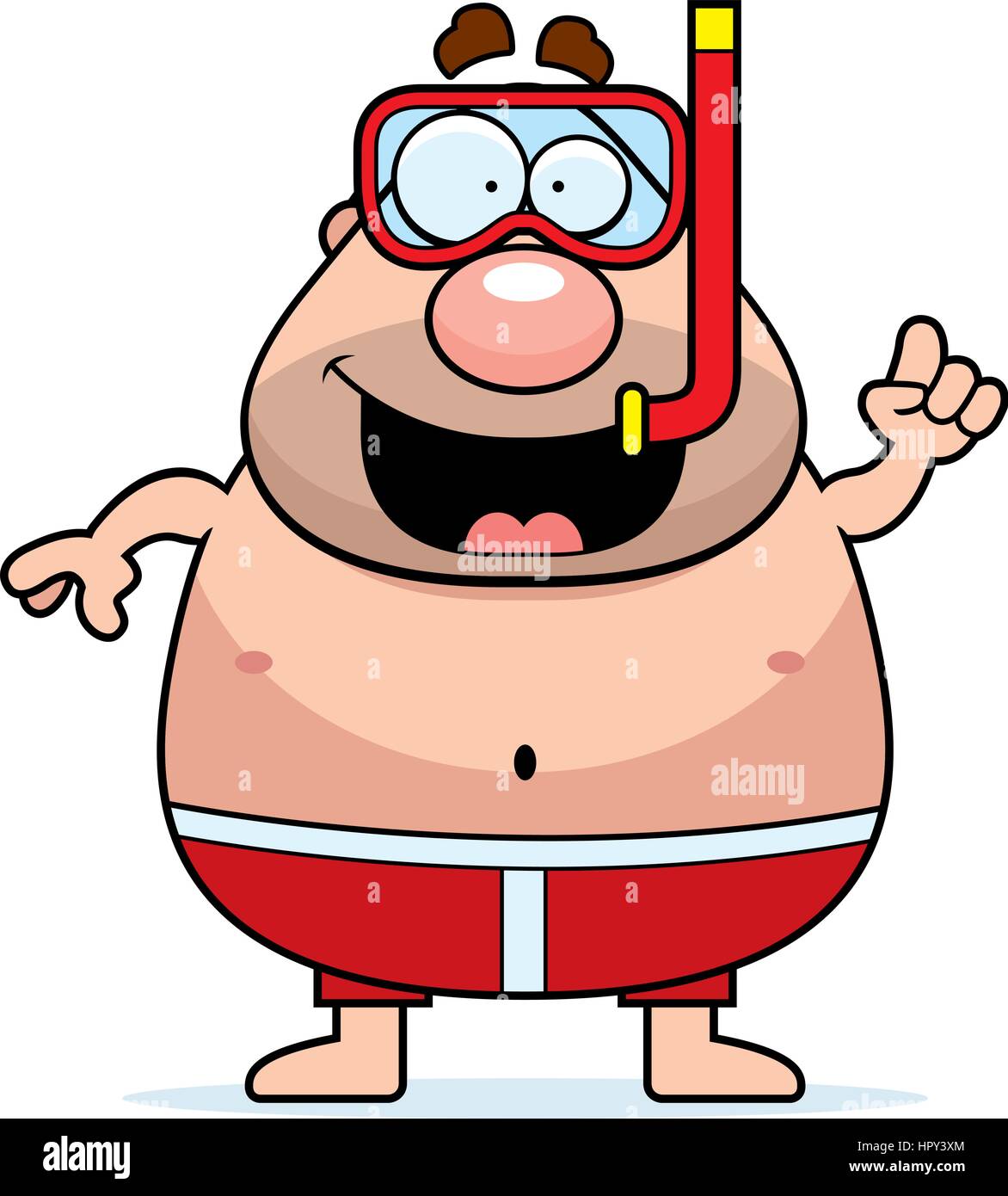 Una caricatura de hombre con un snorkel y máscara Imagen Vector de stock Alamy