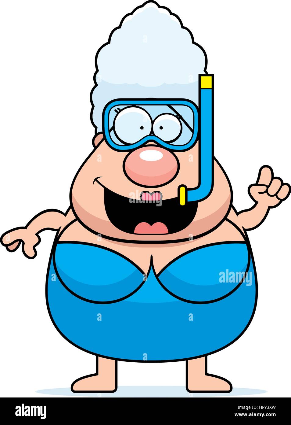 Una caricatura de mujer con un snorkel y máscara Imagen Vector de stock Alamy