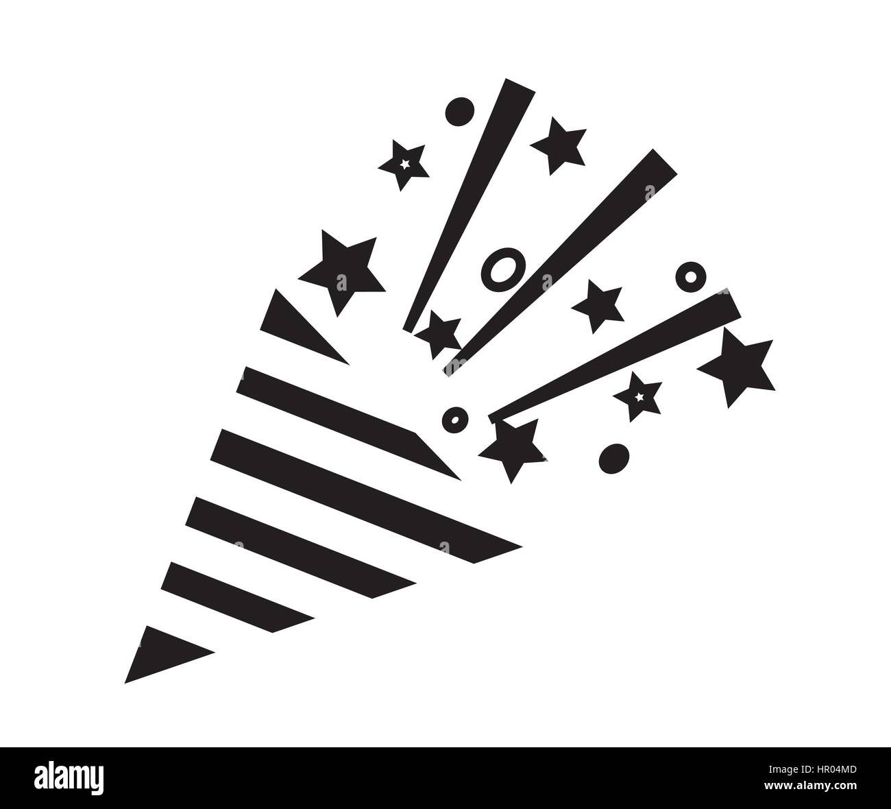 Icono de confeti party popper vector aislado en fondo blanco. Ilustración del Vector