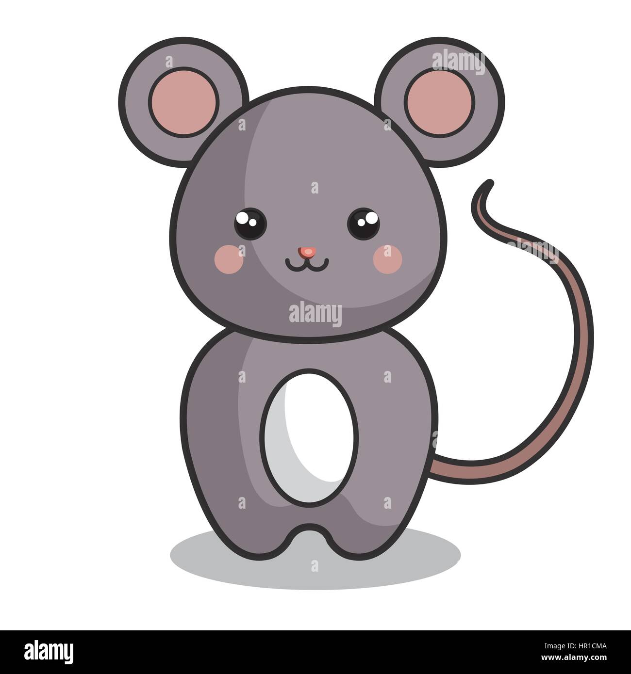 Ratón lindo estilo kawaii Imagen Vector de stock - Alamy