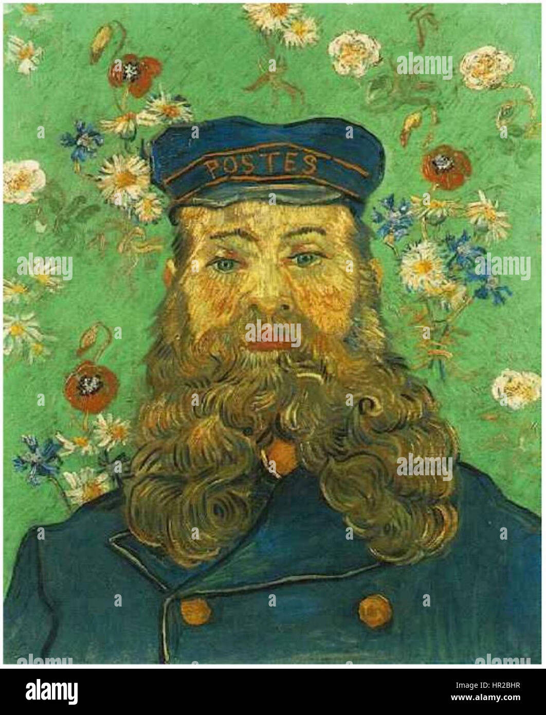 Retrato del cartero Joseph Roulin (1889) van Gogh Kroller Foto de stock