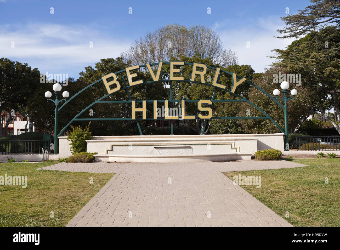 Beverly Hills, California, EE.UU. - 5 de enero de 2011: la famosa Beverly Hills park firmar. Foto de stock