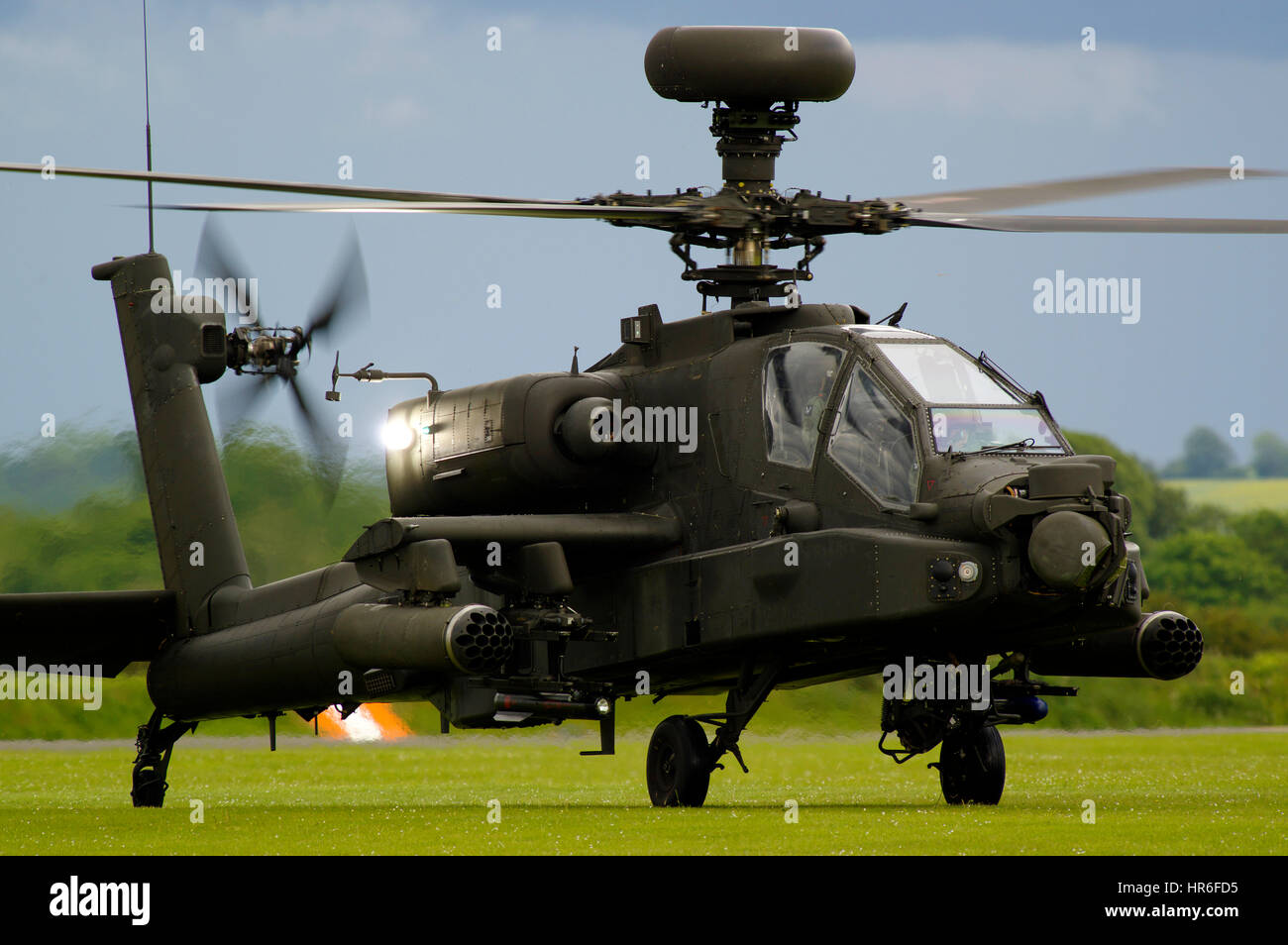 Helicóptero Apache Boeng AH-64 en Duxford, Foto de stock