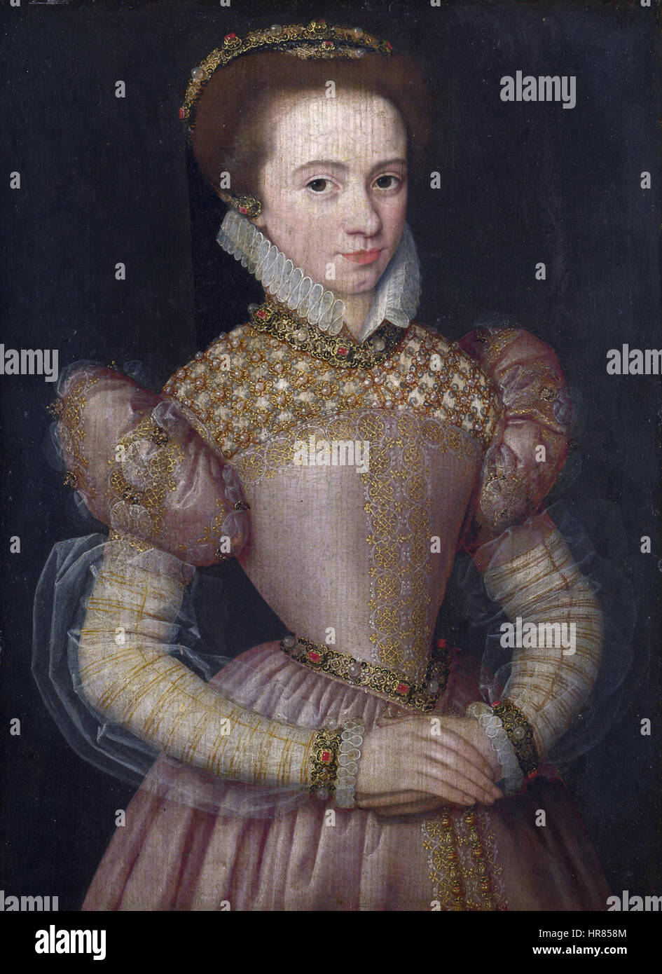 Artista desconocido retrato de una dama1570s Foto de stock