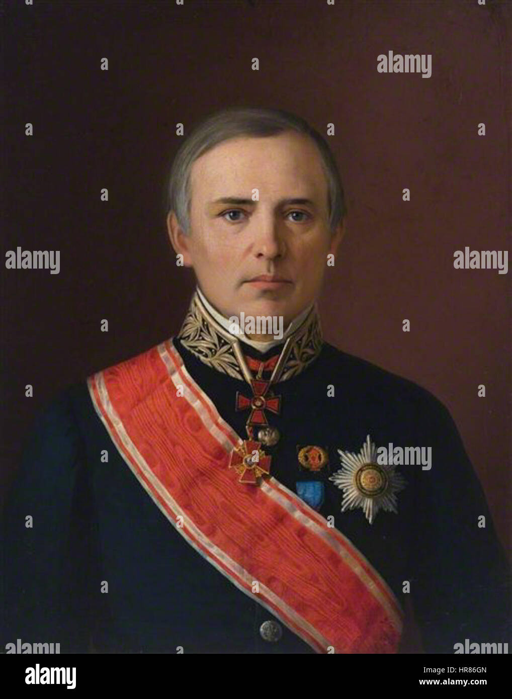 Vicente Slendzinski retrato de oficial ruso 1868 LMA Foto de stock