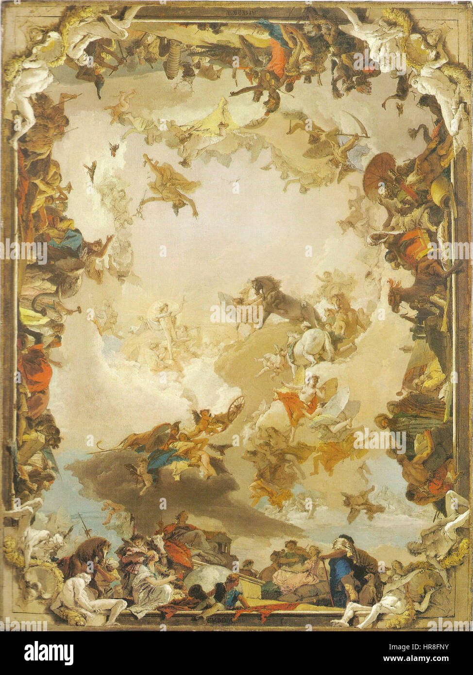 Tiepolo, Giovanni - Apollo und die vier Kontinente - 1752 - v.2 Foto de stock