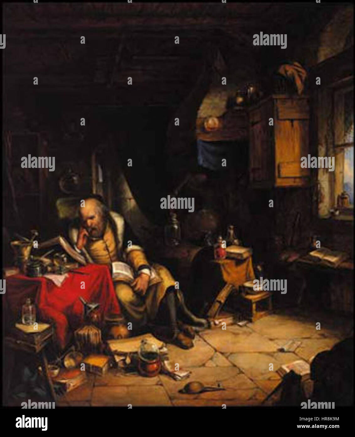 El Alquimista, pintura al óleo por Cornelius Krieghoff Fotografía de stock  - Alamy