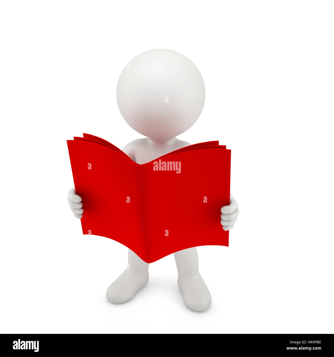 Persona con un abrió el libro rojo. Aislado en blanco Fotografía de stock -  Alamy