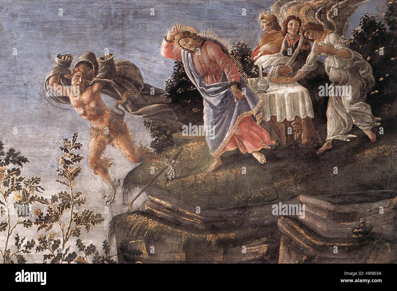 Sandro Botticelli - Tres tentaciones de Cristo (detalle) - WGA2761  Fotografía de stock - Alamy