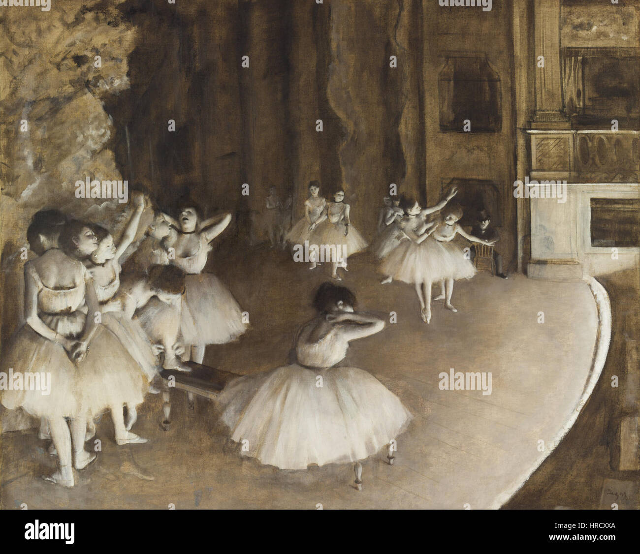 Edgar Degas - Ensayo de ballet en el escenario - Proyecto de arte de Google Foto de stock