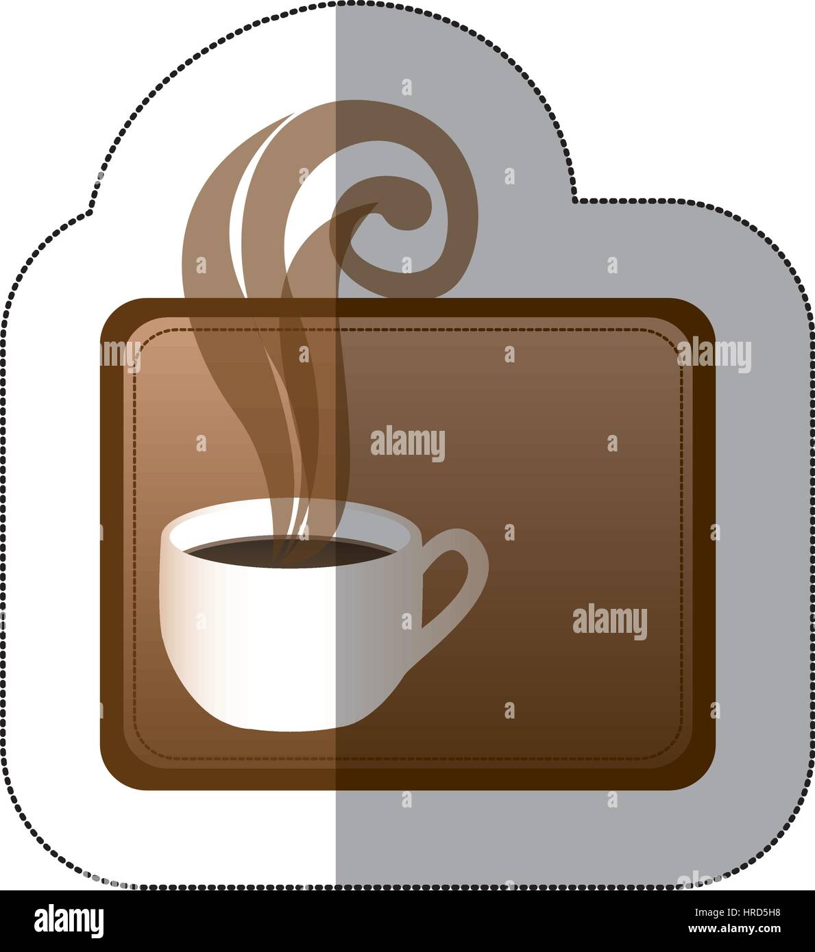 Brown squard pequeño símbolo de la taza de café Ilustración del Vector