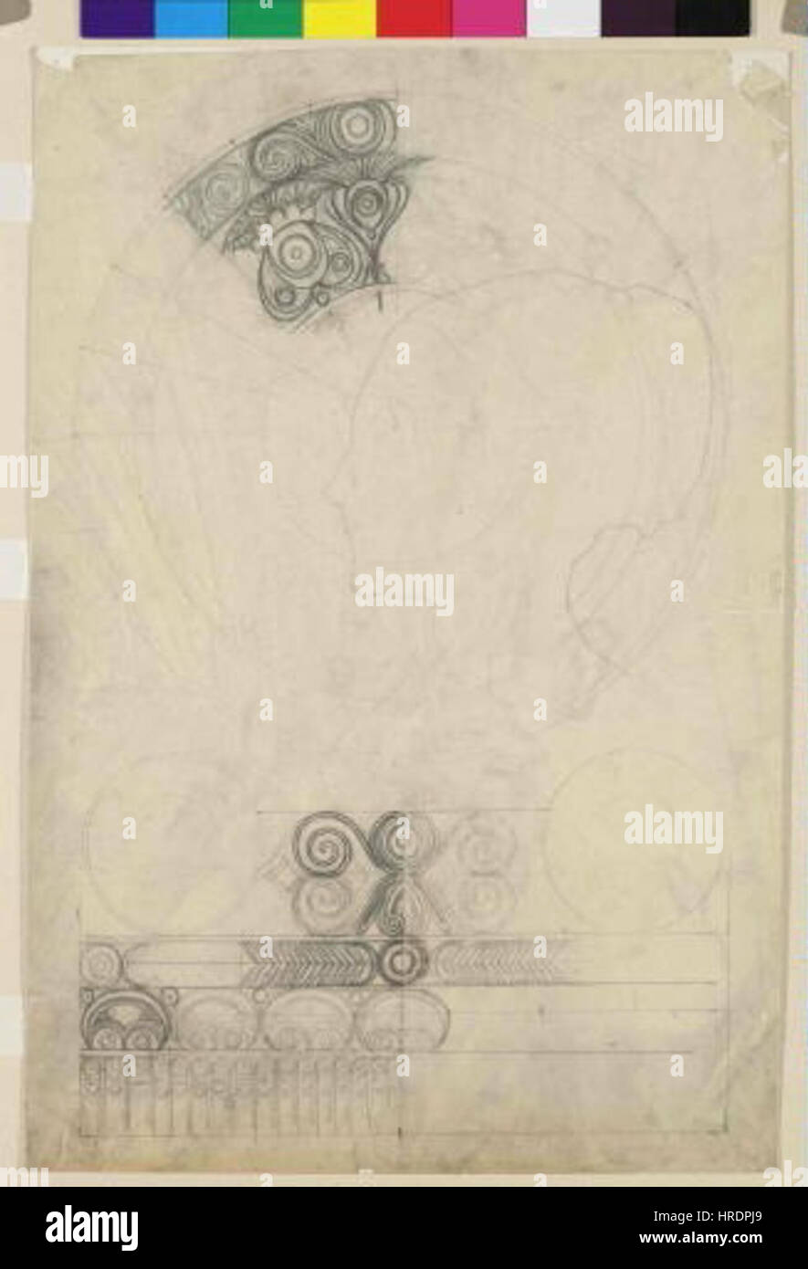 Autor Alfons Mucha 24.7.1860-14.7.1939 - Studie k dekorativnimu panneau Chardon de Greves Foto de stock