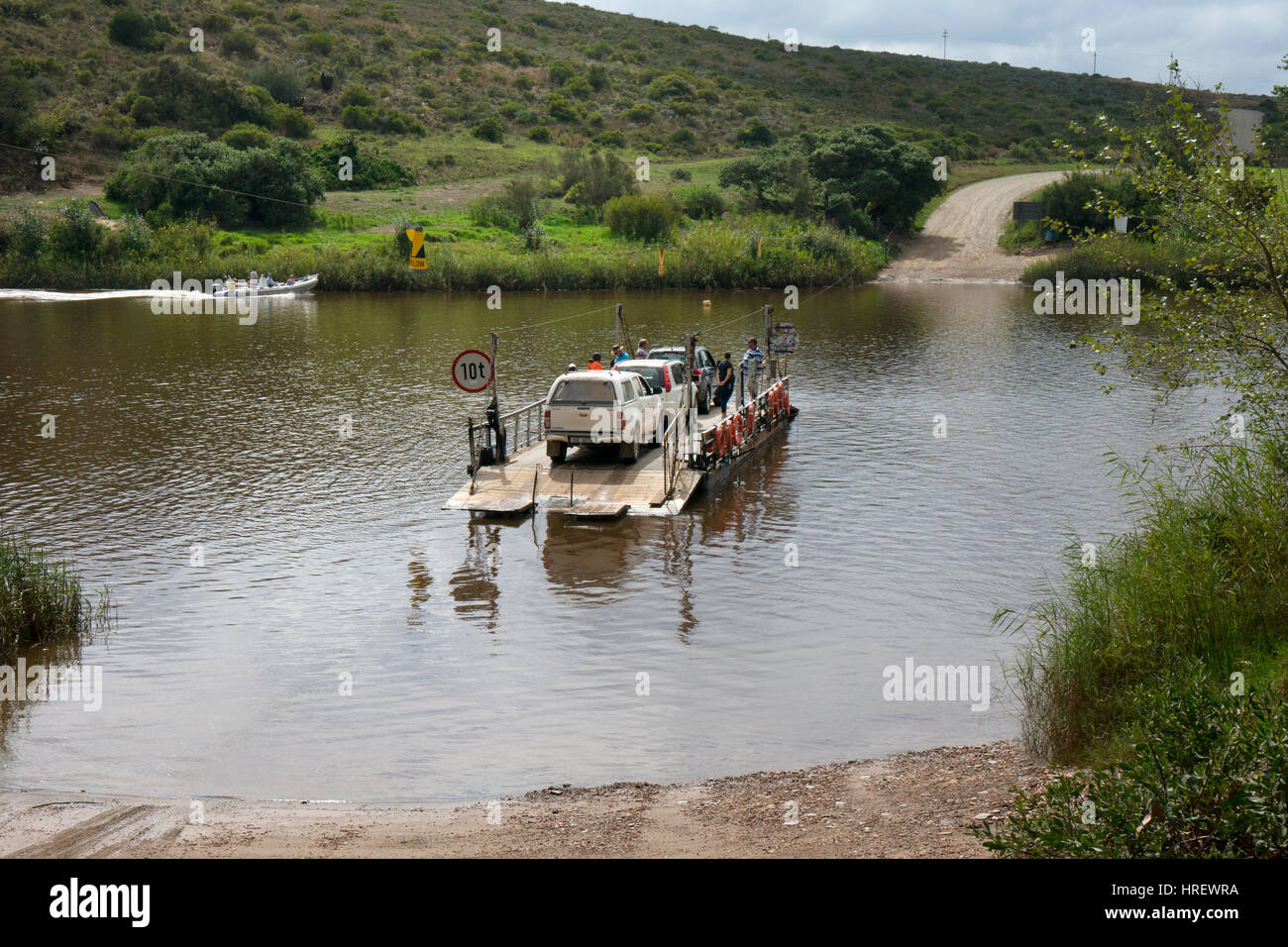 Malgas pont ferry el río Breed,overbear,Western Cape, Sudáfrica Foto de stock