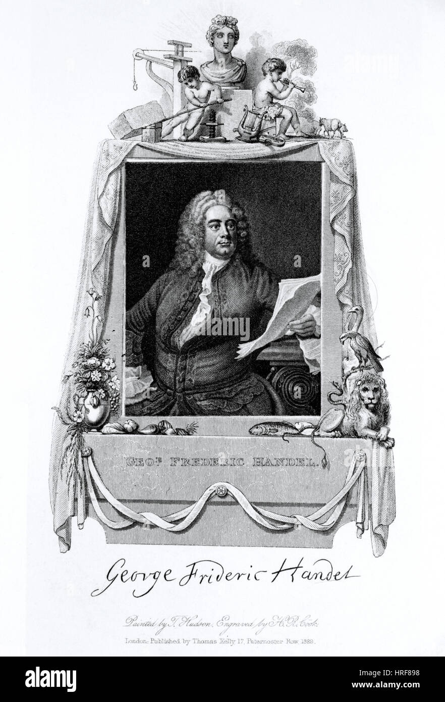 George Handel, compositor barroco alemán Foto de stock