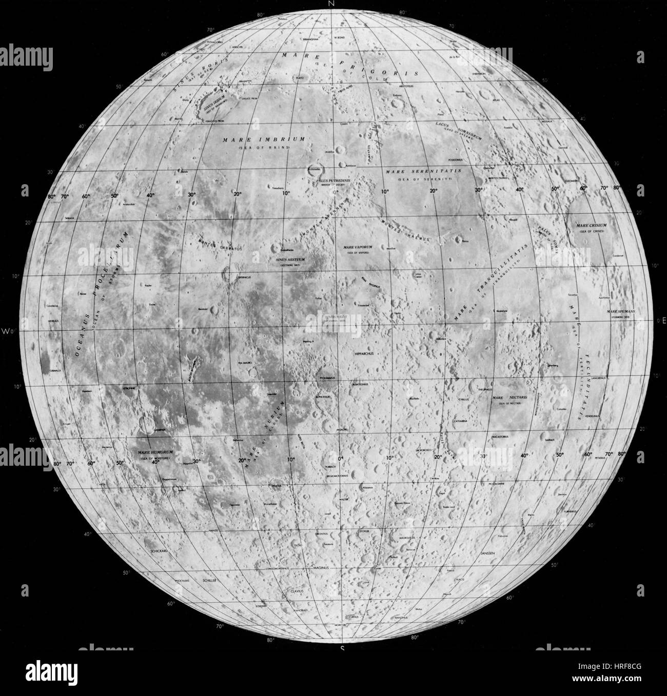Mapa de luna Foto de stock