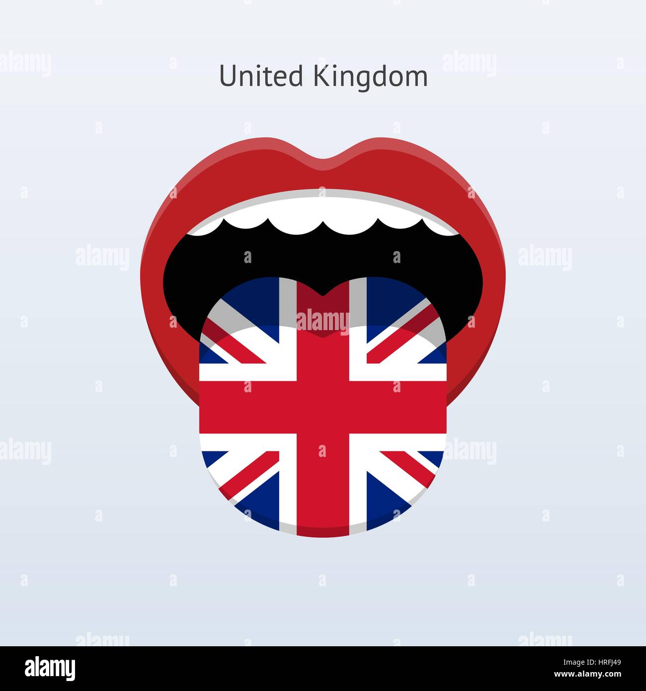 Idioma del Reino Unido. Resumen lengua humana. Ilustración vectorial