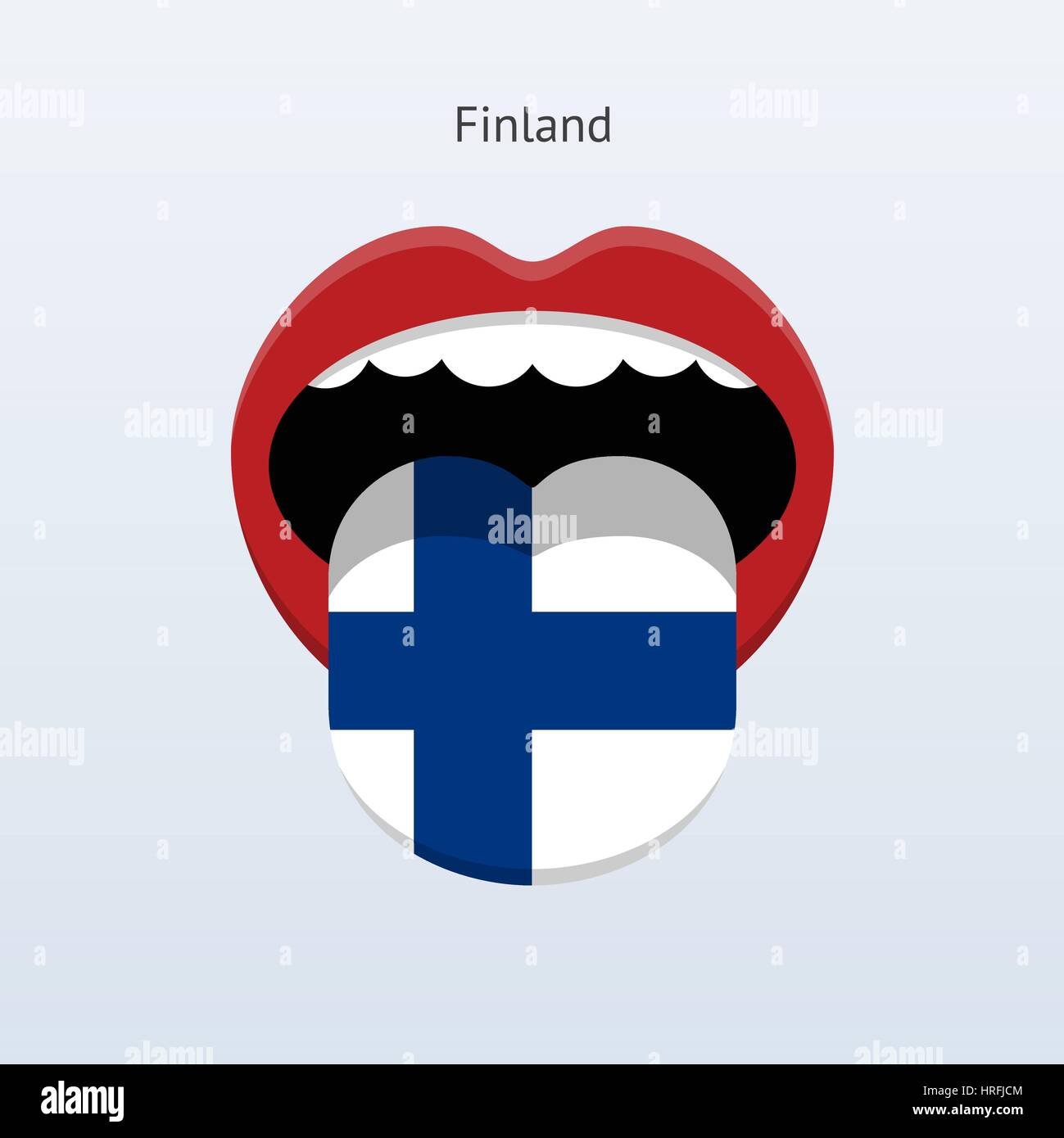 Was Spricht Man In Finnland Finlandia idioma. Resumen lengua humana. Ilustración vectorial Imagen
