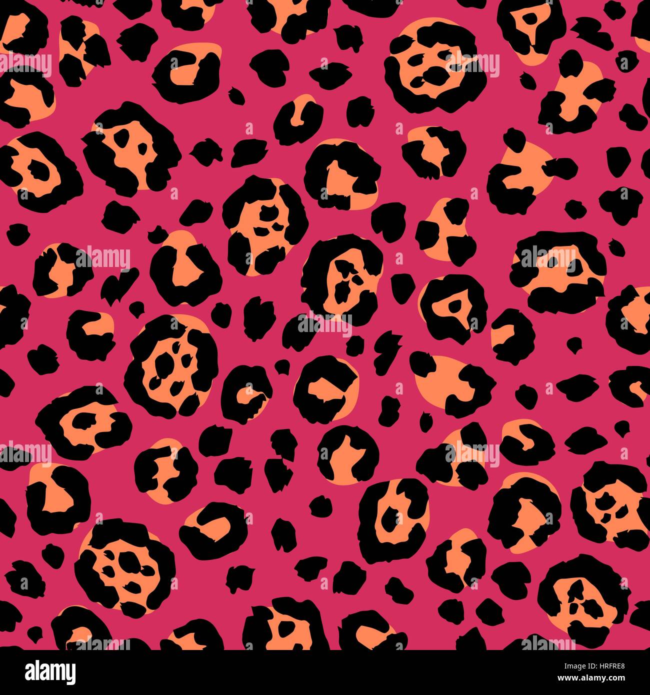 Vector perfecta impresión de leopardo. Patrón de piel de animal. Manchas de animales silvestres ornamento acuarela pintada a mano. Tonos coral y rosa. Ilustración del Vector