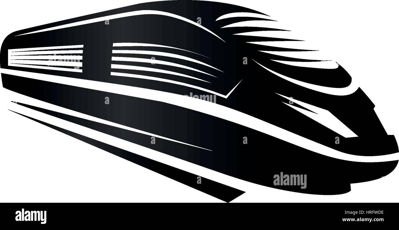 Monocromo aislado estilo de grabado moderno tren conjunto de logotipos ilustración vectorial sobre fondo blanco. Ilustración del Vector
