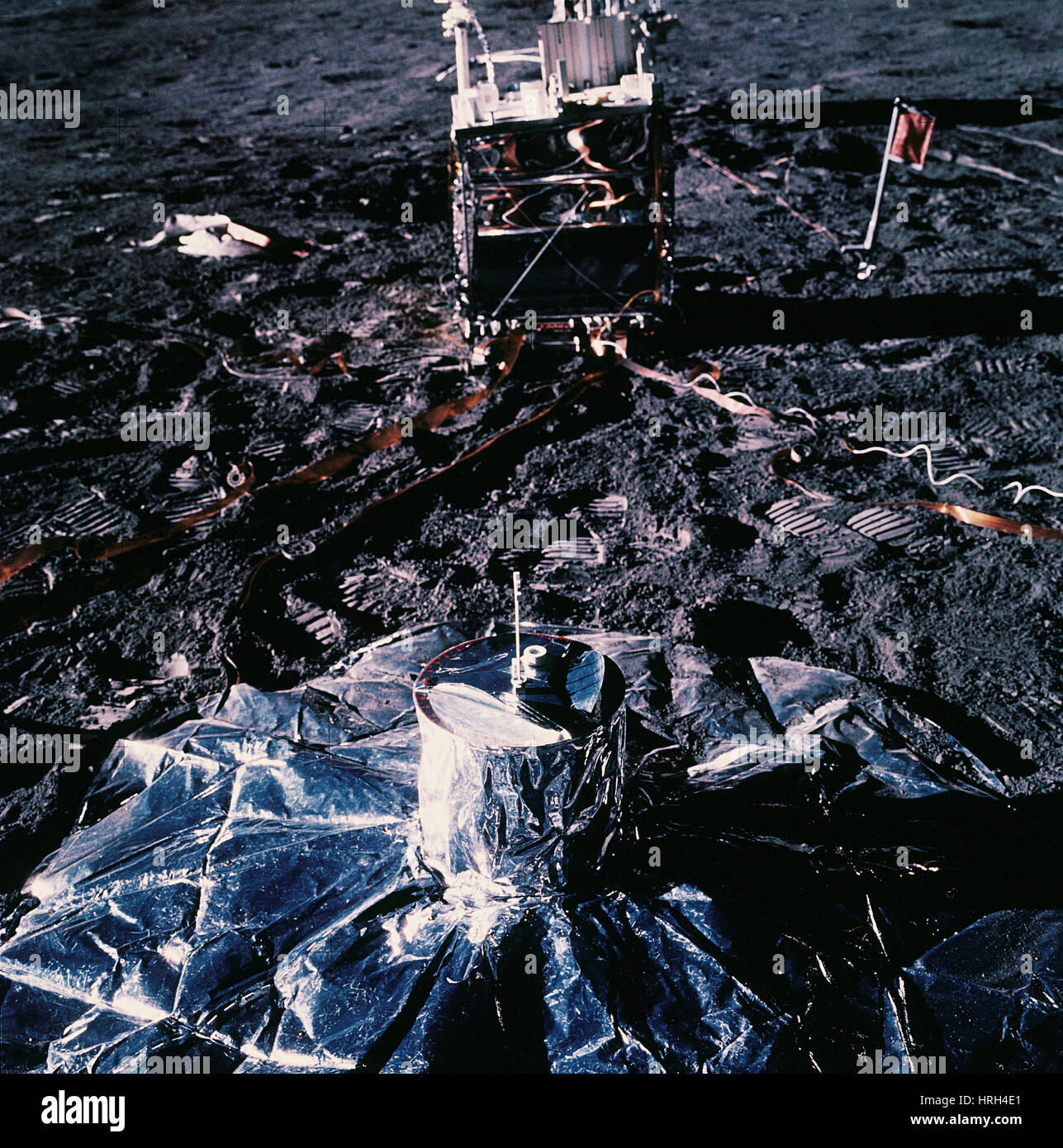 Experimentos lunar del Apolo 14 Foto de stock