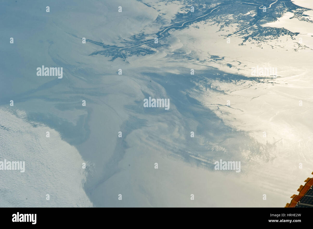 Derrame de petróleo en el Golfo de México desde el espacio Foto de stock