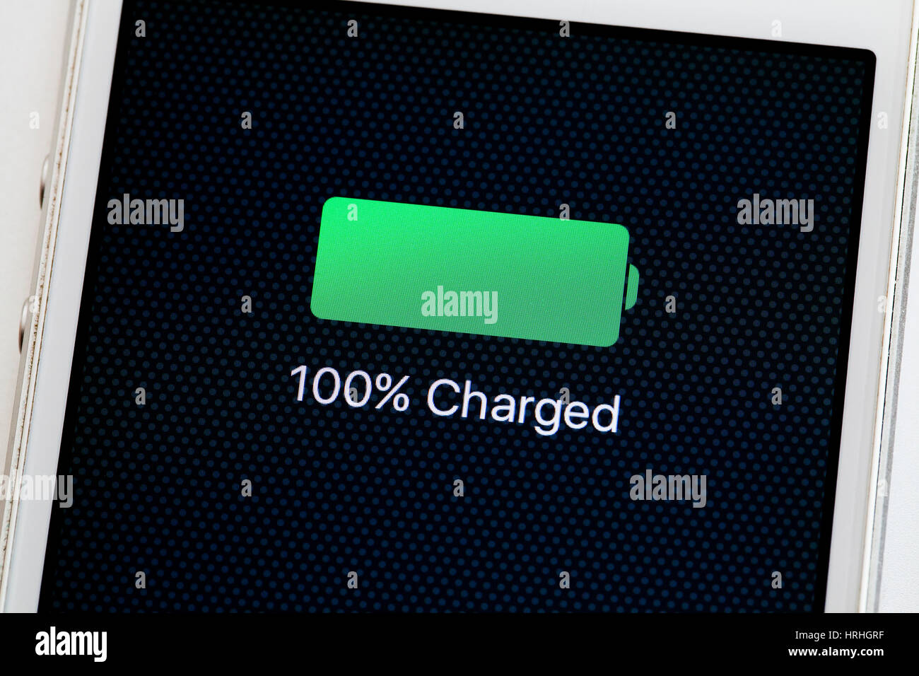 100% de carga de la batería en el iPhone pantalla de mensaje (full chargée  icono) -EE.UU Fotografía de stock - Alamy