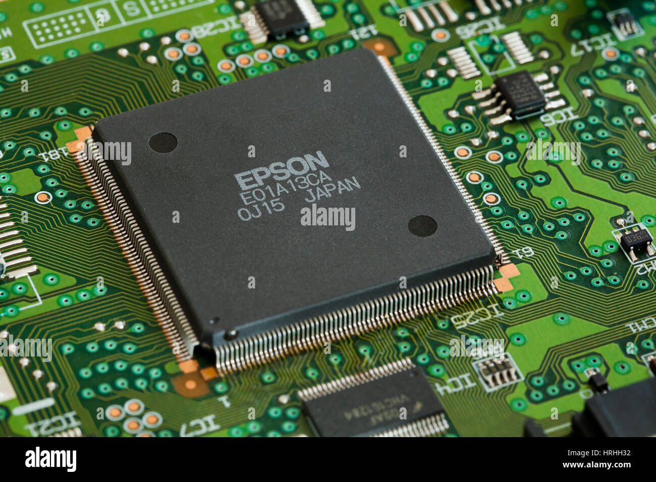 Epson CPU en la placa de circuitos impresos - EE.UU. Foto de stock