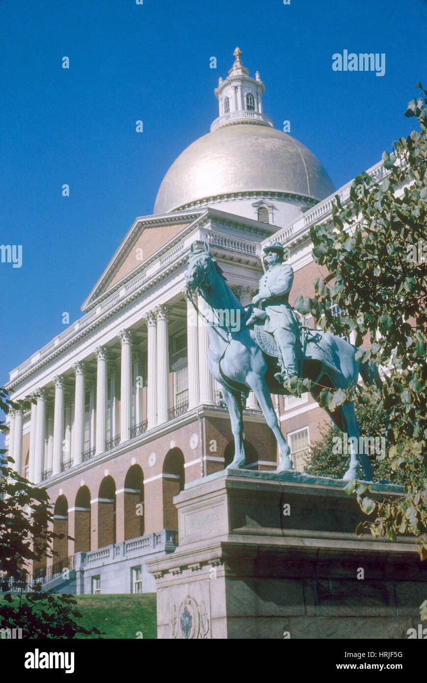 Fachada de State Capitol, MA Foto de stock