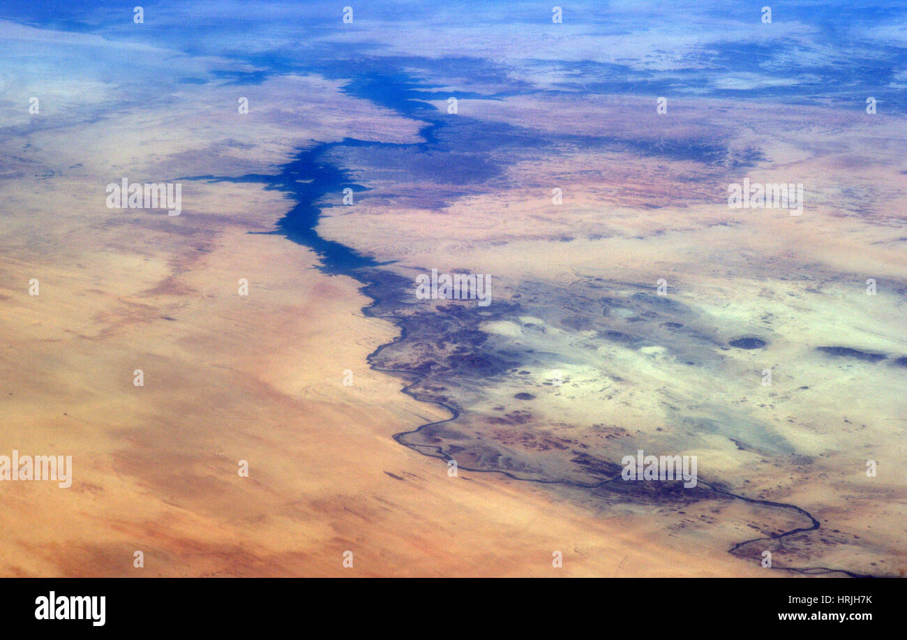 Río Nilo desde la ISS Foto de stock