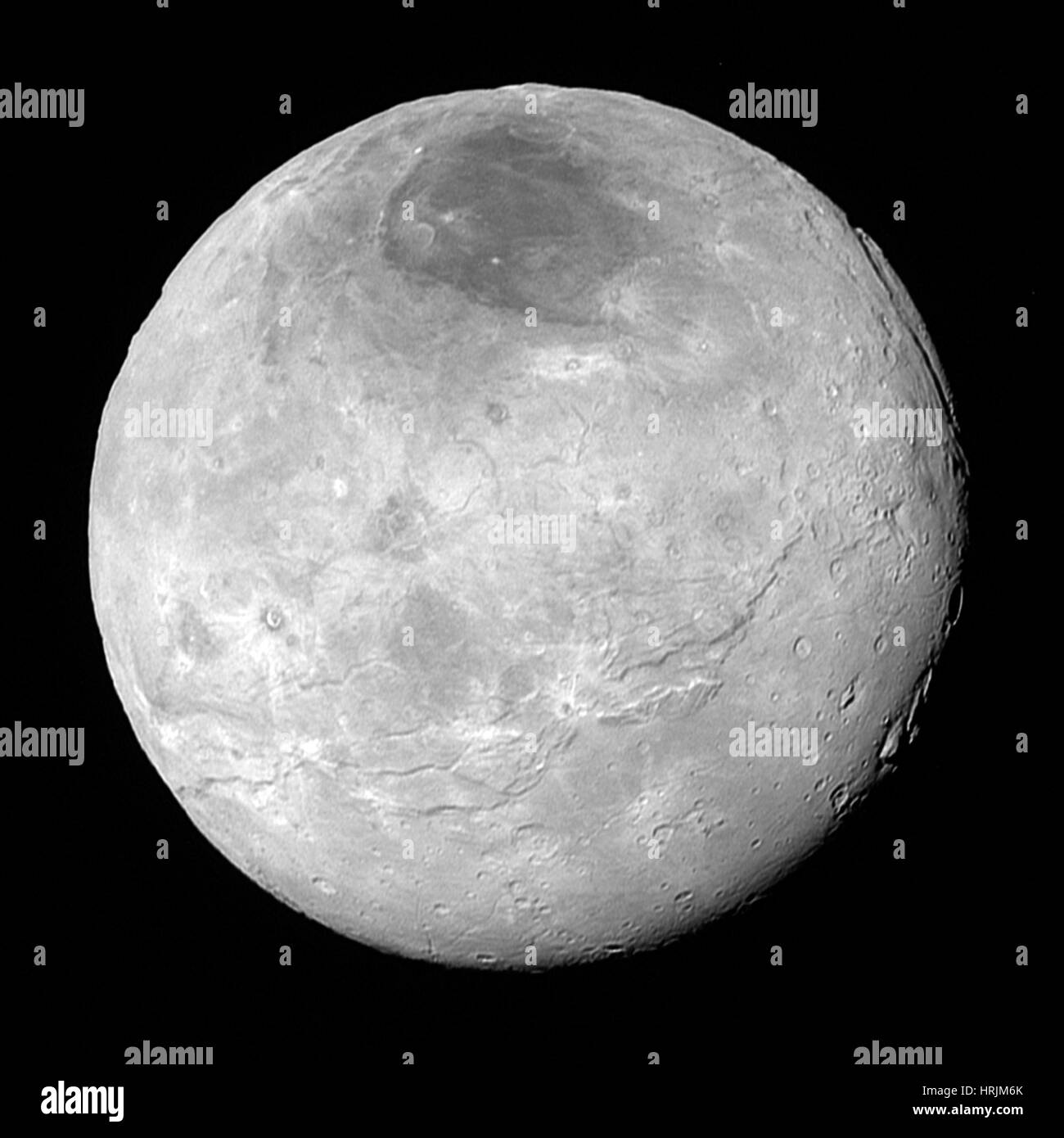 Caronte, la luna más grande de Plutón Foto de stock