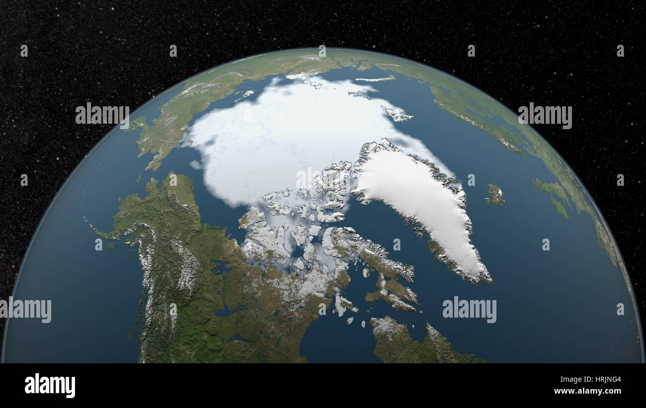 Mínima del hielo marino del Ártico, 1982 Foto de stock