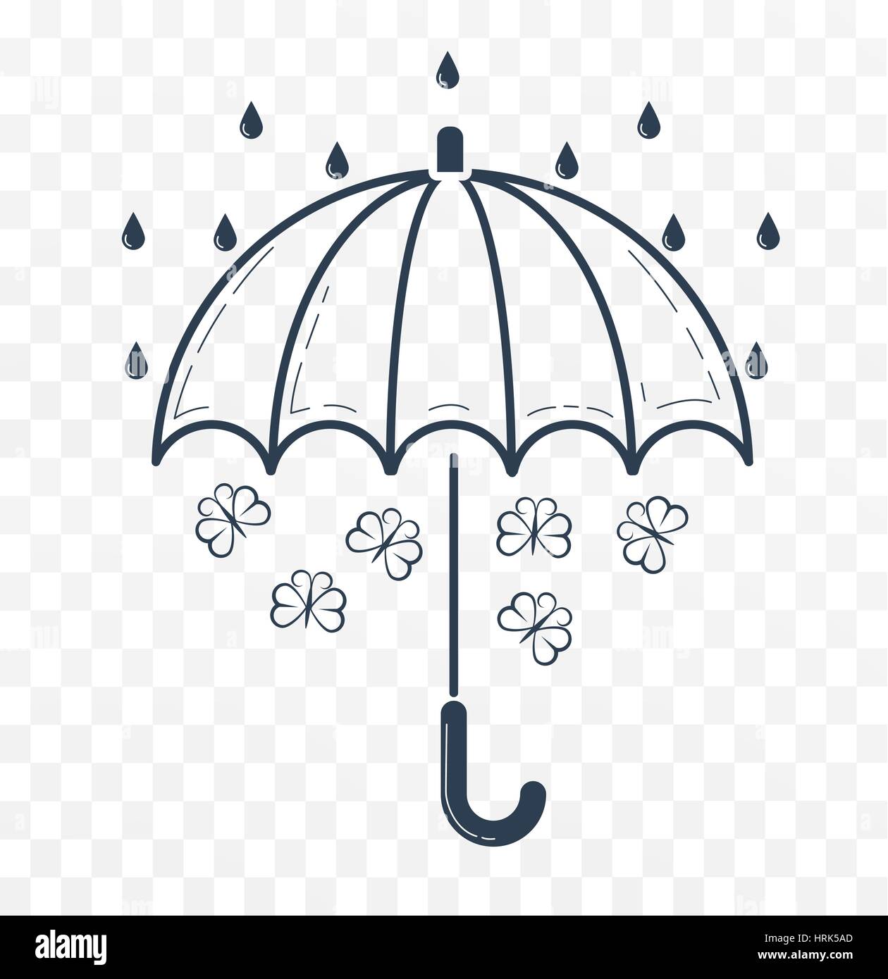 Silueta de un paraguas en la lluvia Imagen Vector de stock - Alamy
